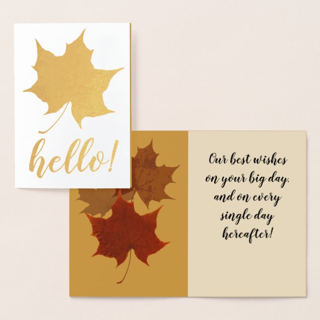 Autumn Leaf Custom Text Foil Card (Display)