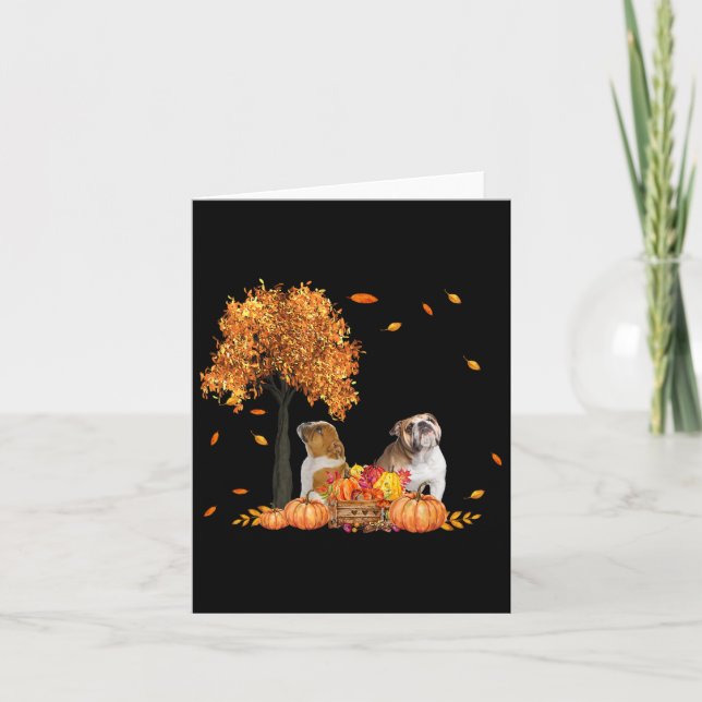 Autumn Leaf Fall Dog Lover Halloween Thanksgiving  Card (Front)