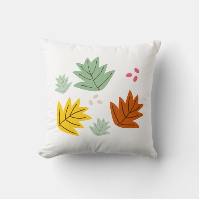 Autumn Leaf Fall Fun Throw Pillow (Front)
