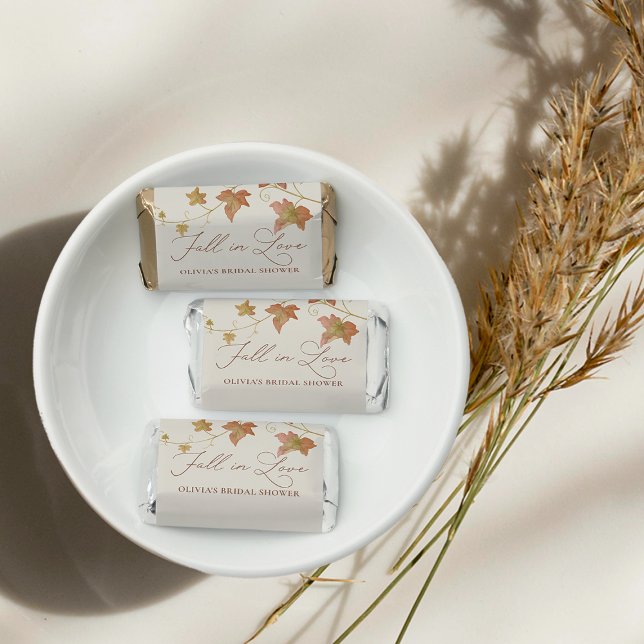 Autumn Leaf "Fall in Love" Bridal Shower Hershey's Miniatures (Creator Uploaded)