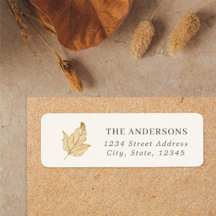 Autumn Leaf Family Name Return Address Label