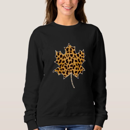 Autumn Leaf For Girls Teen Women leopard leaf prin Sweatshirt