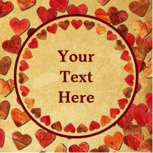 Autumn Leaf Hearts On Old Paper Cutout