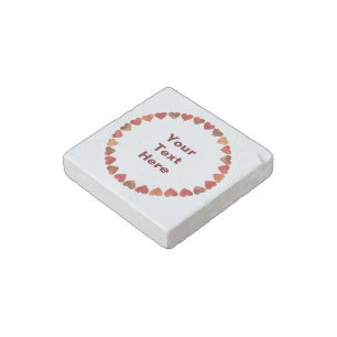 Autumn Leaf Hearts On Old Paper Stone Magnet