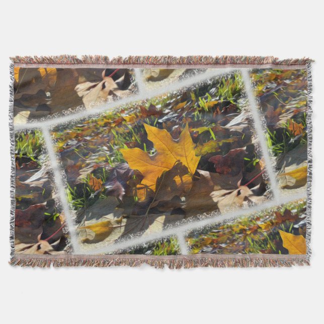 Autumn leaf in the sun throw blanket (Front)
