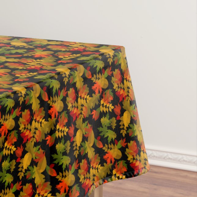 Autumn Leaf Leaves Brown Orange Yellow Green Tablecloth (In Situ)