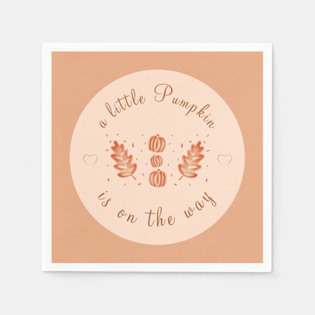 Autumn Leaf & Little Pumpkins Baby Shower Party  Napkins (Front)