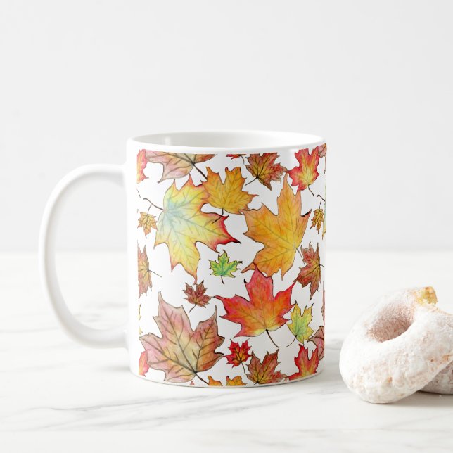 Autumn Leaf Mug - Customizable (With Donut)