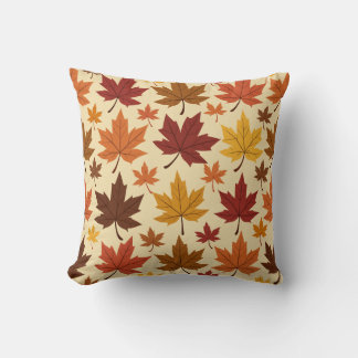 autumn leaf pattern cushion