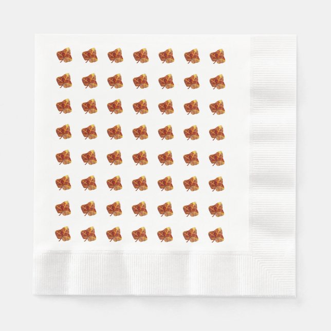 Autumn Leaf Pattern – Elegant White Fall Table Napkins (Front)