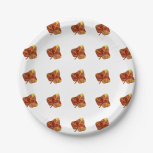 Autumn Leaf Pattern – Fall Party Tableware White Paper Plates