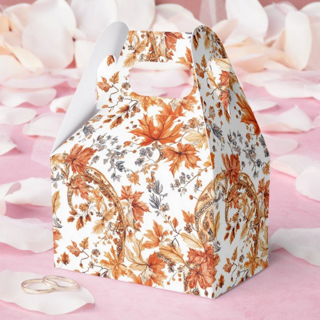 Autumn Leaf Pattern Favor Boxes (Wedding)