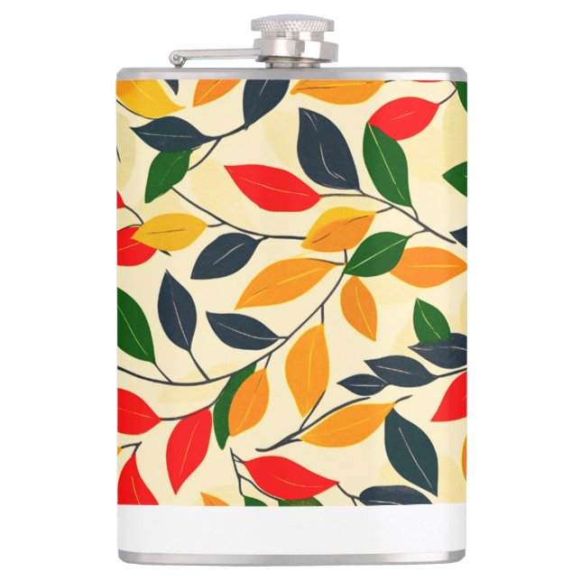 Autumn Leaf Pattern Flask (Front)