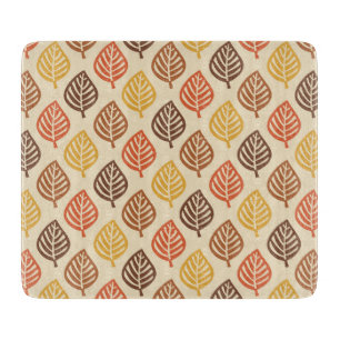 Autumn Leaf Pattern in Fall Colors Cutting Board