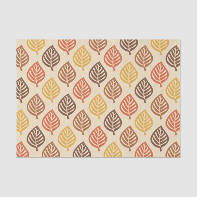 Autumn Leaf Pattern in Fall Colors Tissue Paper (Front)