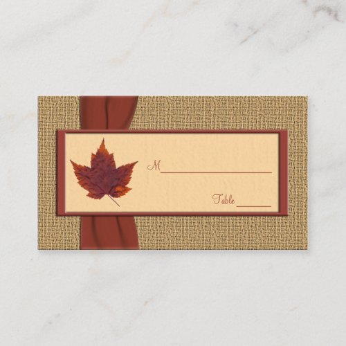 Autumn Leaf Placecards Business Card Template