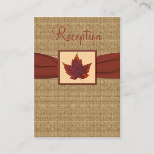 Autumn Leaf Reception Enclosure Card Business Card Template