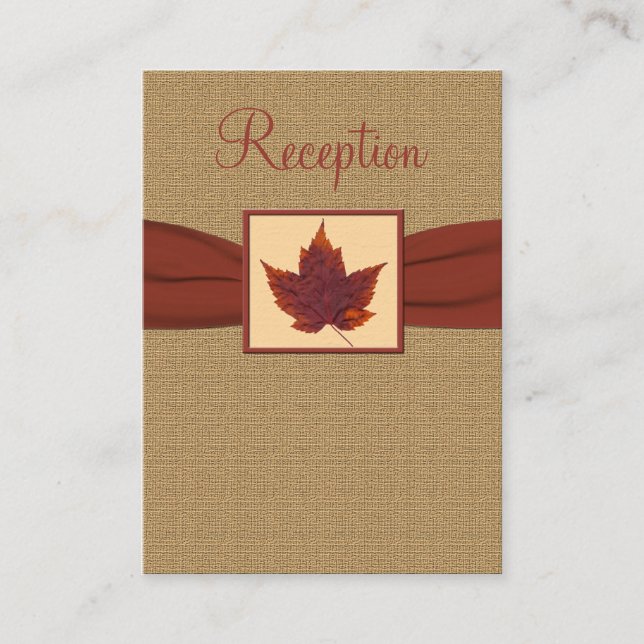 Autumn Leaf Reception Enclosure Card (Front)