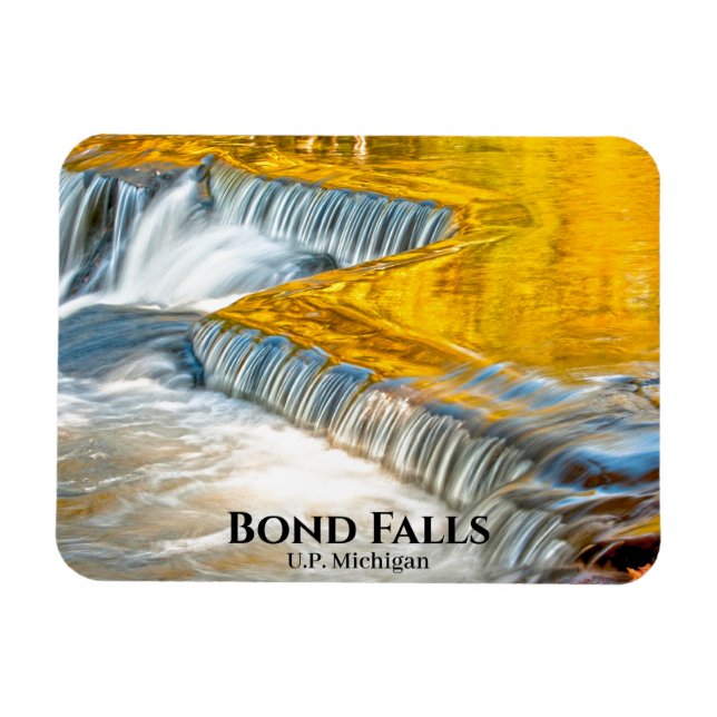 Autumn Leaf Reflections Bond Falls Waterfalls Magnet (Horizontal)