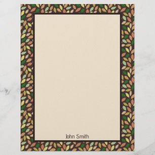 Autumn Leaf Shapes Stationery Paper