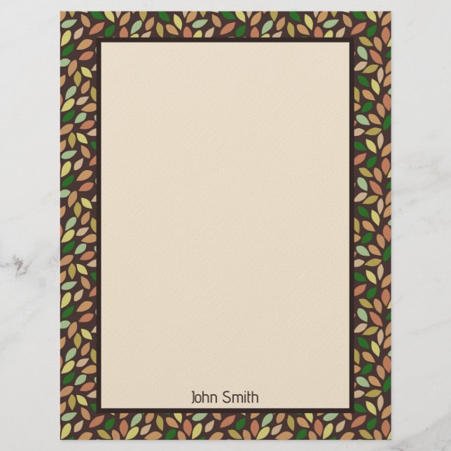 Autumn Leaf Shapes Stationery Paper (Front)