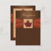 Autumn Leaf, Stripes Reception Enclosure Card (Front/Back)