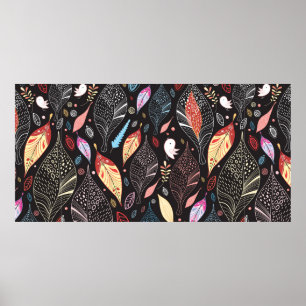 Autumn leaf texture poster
