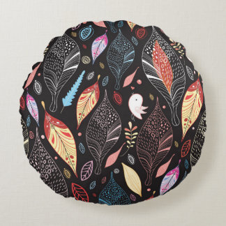 Autumn leaf texture round pillow