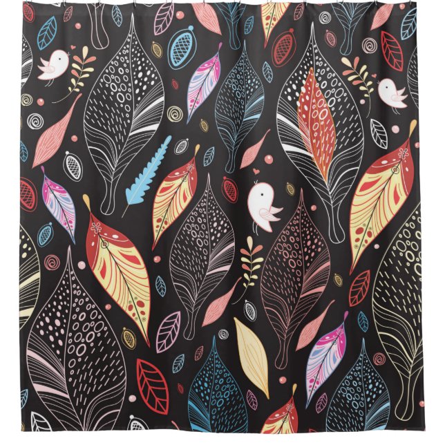 Autumn leaf texture shower curtain (Front)