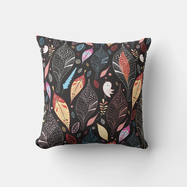 Autumn leaf texture throw pillow (Front)
