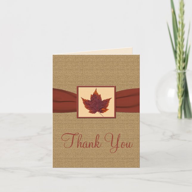 Autumn Leaf Thank You Note Card (Front)