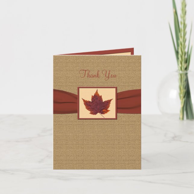Autumn Leaf Thank You Note Card (Front)