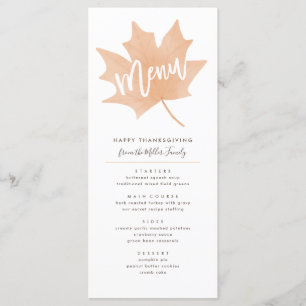 Autumn Leaf Thanksgiving Chic Menu