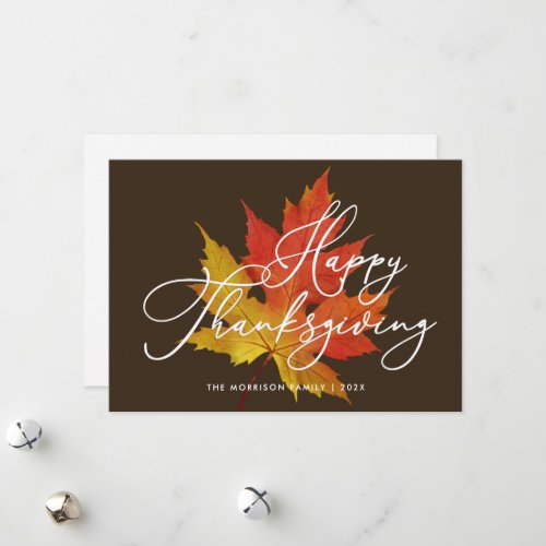 autumn leaf thanksgiving holiday card