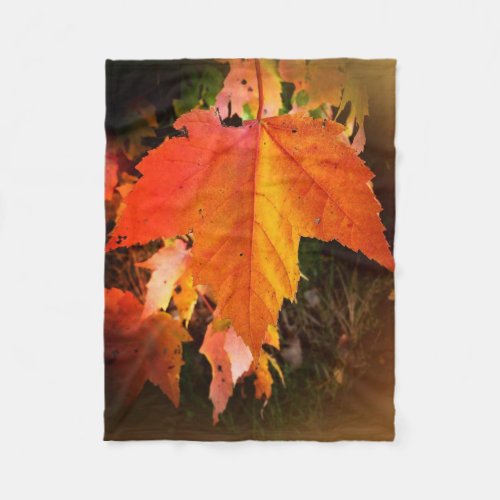 Autumn Leaf Themed Custom Fleece Blanket 30x40