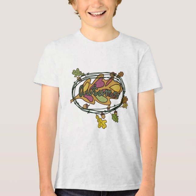 autumn leaf Tri-Blend shirt (Front)