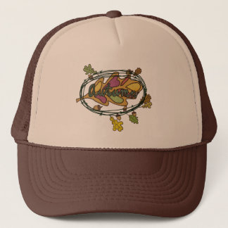 autumn leaf trucker hat