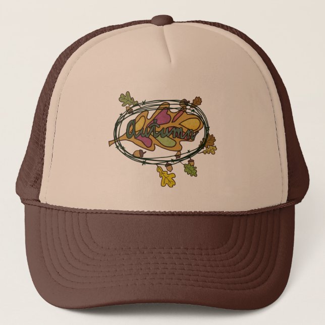 autumn leaf trucker hat (Front)