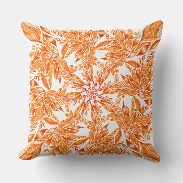 Autumn leaf tunnel mandela  throw pillow (Front)