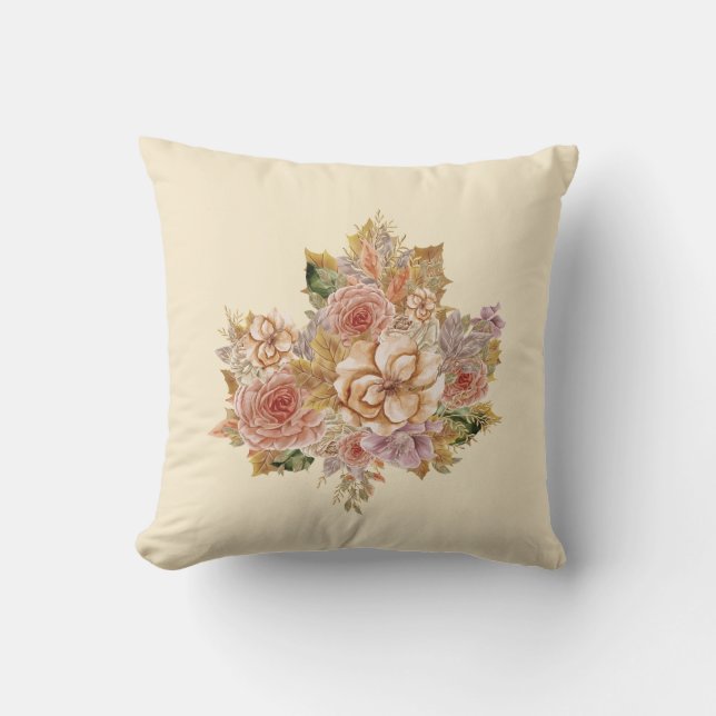 Autumn Leaf Two-Sided Throw Pillow (Front)