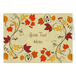 Autumn Leaf Vines with Customizable Text Cards
