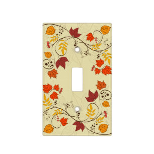 Autumn Leaf Vines with Customizable Text Light Switch Cover