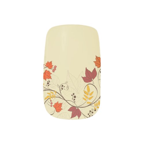 Autumn Leaf Vines with Customizable Text Minx Nail Art
