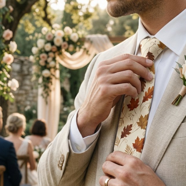 Autumn Leaf Wedding Neck Tie (Creator Uploaded)