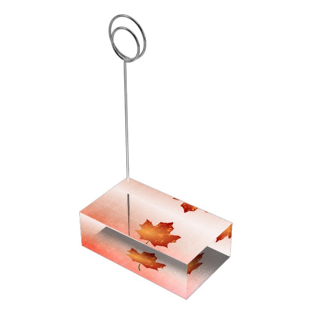 Autumn Leaf Wedding Table Number Card Holder (Corner)