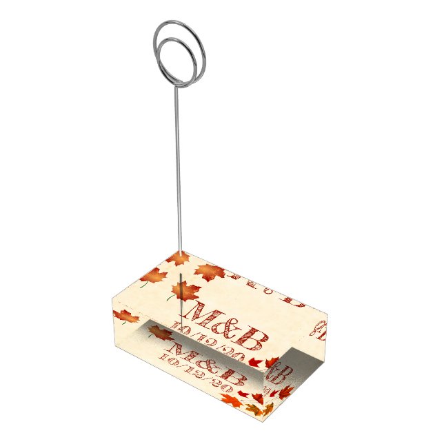 Autumn Leaf Wedding Table Number Card Holder (Corner)