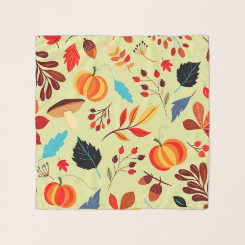 Autumn leafs stylish square chiffon bandana scarf