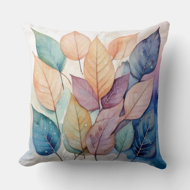 Autumn leafs throw pillow (Front)