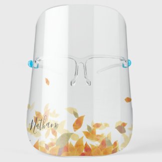 Autumn Leave Green and orange Face Shield