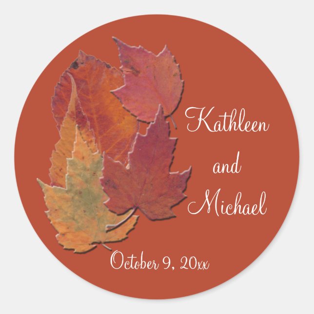 Autumn Leaves 1.5" Diameter Round Sticker (Front)